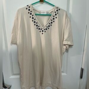 3X beige top